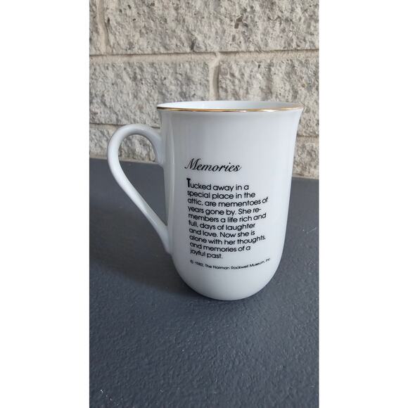 Norman Rockwell Mugs (4)  A Good Boy Memories Music Master The Cobbler, Gold Rim - Picture 8 of 13